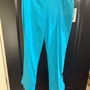 crown & ivy Bright Turquoise Cropped Pull-On Leggings